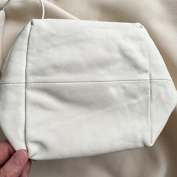 Jil Sander Dumpling Bag in Ivory w Cutouts - Picture 5 of 11